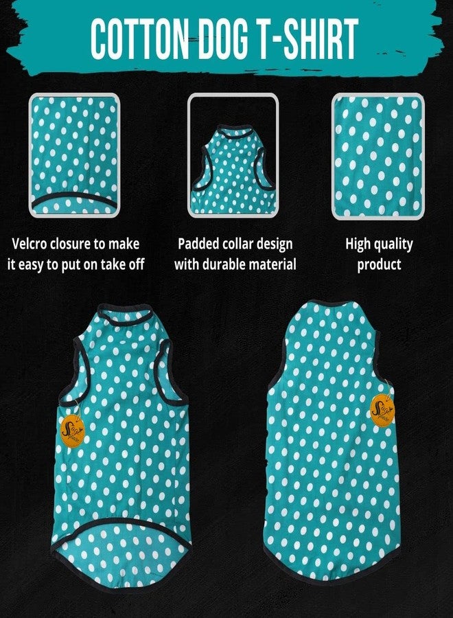 Sage Square Funky Soft Material Dog T-Shirt | Cool/Funky Print Pet | Soft Light Weight | Comfortable & Breathable Dog Clothing | Trendy Vest Outfit (XXLarge - 28 inch) (Polka Sky Blue) - Image 5